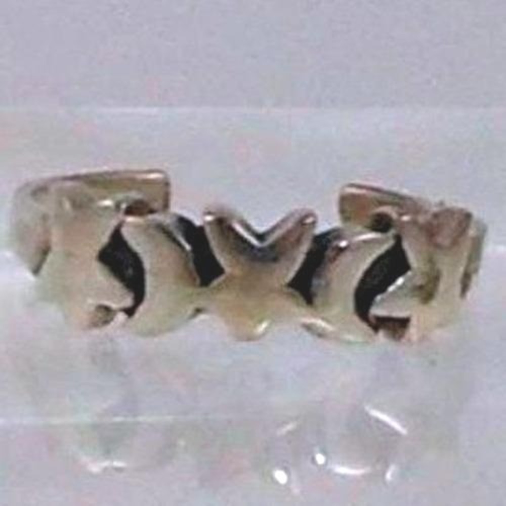 Vintage Sterling Silver 925 Celestial Moon Star‎ Adjustable Toe Ring Pinky Ring